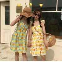 ราคา Mini Lemon Dress เดรสลายเลมอนสไตล์เกาหลี (2298685189)