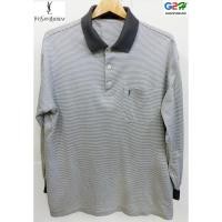 ราคา YSL Yves Saint Laurent แท้ เสื้อยืดโปโลแขนยาวสปอตหรู (704807629)