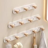 ราคา ย้อนยุคไม้แถวตะขอผนังแบบอินไลน์หลายตะขอออกแบบชั้นเก็บสําหรับแขวนเสื้อผ้า (42559081532)