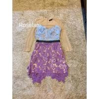 ราคา Roselani ชุดเดรสลูกไม้ เดรสสีฟ้าม่วง ชุดลูกไม้กระโปรงสั้น ชุดออกงาน ชุดไปงานแต่งงานป้ายRoselaniused-S (19458778577)