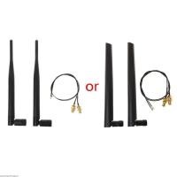 ราคา 2x 6dBi 2.4GHz 5GHz Dual Band WiFi Router Card RP-SMA Antenna 2 x U.fl I (43311225245)