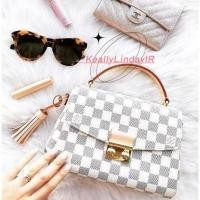 ราคา (LV N41581) LOUIS VUITTON Croisette Damier Azur กระเป๋าถือ-สะพายบ่า ลายตารางหมากรุก ของแท้สภาพใหม่ รุ่นขายดี (29086992991)