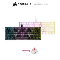ราคา CORSAIR Keyboard K65 RGB MINI 60% Mechanical Gaming Keyboard US Layout — CHERRY MX RED — Black and White (13076314436)