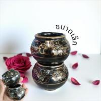 ราคา แก้วน้ำนก เขียนทอง สีดำ ขนาดเล็ก 1 คู่ (44473901630)