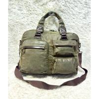 ราคา กระเป๋าเดินทางผ้าผสมหนังสีเขียวขี้ม้างานชายถือได้สะพายได้(รหัส โชค160) (28916753544)