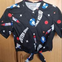 ราคา เสื้อครอปสีดำ ผูกเอว size s ลายgalaxy เก๋ๆ แบรนด์ Hybrid Outfitters (5502133630)