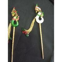 ราคา ปิ่นปักผมลงยาพญานาค สวยงาม เครื่องประดับชุดไทย (20006781821)