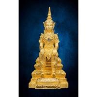 ราคา สมเด็จองค์ปฐมปางพระนิพพาน วัดท่าซุง(สวยมากที่สุด)เนื้อบรอนซ์ ชุบทองคำแท้ ๙๙.๙๙% ฝังเพชรแท้ สูง ๒.๙ มีพระธาตุเสด็จ (25124778733)