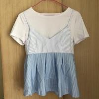 ราคา เสื้อเอี๊ยม ฟ้า-ขาว >Numsha brand< (2061645177)