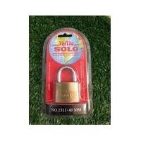 ราคา กุญแจล็อค แม่กุญแจ Solo(โซโล) รุ่น1511 สีทองเหลือง หูสั้น ขนาด40มม. พร้อมลูกกุญแจ3ดอก (13813700208)