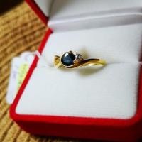 ราคา แหวนไพลินจันทบุรีล้อมเพชรแท้ (3912913608)