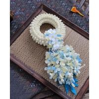 ราคา 【Pre-order】 พวงมาลัยวันแม่ดอกมะลิสีฟ้า พวงมาลัยถักไหมพรม | handmade (22550067804)