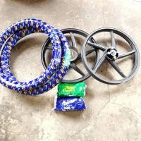 ราคา เวฟ 100 เก่า ล้อแม็ก 5 ก้าน เดิม ขอบ17 หน้าดิสหลังดั้ม สีดำล้วน + ยางนอก 2.50/2.50x17 + ยางใน 2 เส้น ยางนอกยางในเป็นยางไ (51800041436)