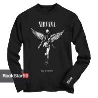 ราคา Nirvana เสื้อยืดวงแขนยาว 6 Size XS - 7XL Bigsize Jumbo ไซส์ใหญ่ แขนยาว Premium (42974563652)