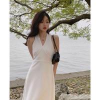 ราคา เดรสสีขาว ชุดออกงาน ชุดราตรี ชุดไปทะเล ชุดไปคาเฟ่ กระโปรงทรงเอยาว เดรสสีขาวยาว ชุดเที่ยวกลางคืน (26553008814)