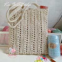 ราคา [ภาพจริง] กระเป๋าสะพายไหล่ถักโครเชต์ผ้าฝ้ายแฮนด์เมดแฮนด์เมดกระเป๋าเดินทางชายหาด (43208820328)