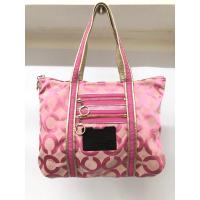 ราคา กระเป๋ามือสอง COACH ผ้าทอ สีชมพู อะไหล่ทอง ขนาด 11 นิ้ว พร้อมส่ง (19272470987)