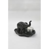 ราคา รูปปั้นช้างจิ๋ววางเชิงเทียน+ธูปหอม เเถมเทียน | Candle holder made in Thailand (24520445382)