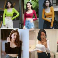 ราคา LisaLove > เสื้อครอป คอกว้าง แขนยาว ผ้าเรย่อนเนื้อดี ใส่แล้วดูสลิมและเซ็กซี่ค่ะ (8250681271)