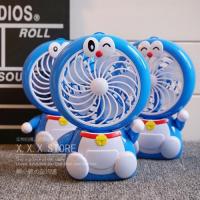 ราคา DoraemonCartoonf Mini fan พัดลมพกพาขนาดเล็กชาร์จสายUSBใส่ถ่านลมแรง (6316062974)