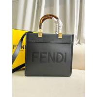 ราคา FENDI Fendi Sunshine hot stamping FF calfskin Tote bag กระเป๋าถือขนาดเล็กสำหรับผู้หญิง สีดำ2262 403 (29932936196)