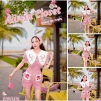 ราคา #ALINDAสินค้าพร้อมส่งจั้มสูทขาสั้นผ้าลูกฟูกนิ่มสีชมพูปักลายน้องม้าน้ำและเปลือกหอยปักทั้งชุดsize:S:32/26/36ยาว30-31 (41059266056)