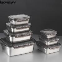 ราคา LACYSWV กล่องเก็บของสด, กล่องอาหารกลางวันปิดผนึกสี่เหลี่ยมสแตนเลส, กล่องเก็บของปิกนิก, สํานักงานกล่องอาหารสี่เหลี่ยมป้องกันการรั่วไหล (26340686430)