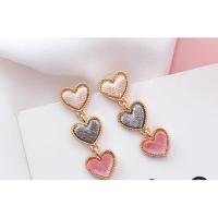 ราคา ต่างหูหัวใจโทนเทา ชมพู ส่งฟรี ems (1322124834)