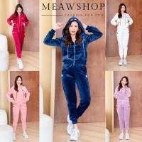 ราคา Set ชุดวอร์ม กำมะหยี่ S-2XL ชุดขึ้นเครื่อง ชุดกีฬา ชุดใส่เที่ยว ธีมกีฬา ชุดกันหนาว ชุดใส่เที่ยว เสื้อกันหนาว #9832 (13627776796)