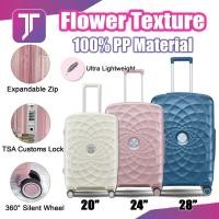 ราคา JTravel Flower Texture 100% วัสดุ PP กระเป๋าเดินทาง ซิปขยายได้ Cabin และ Cargo ขนาด 20/24/28 นิ้ว C (40172817651)