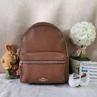 ราคา COACH F38263 MINI CHARLIE BACKPACK IN PEBBLE LEATHER COLOR: IMITATION GOLD/SADDLE2 (7148443214)