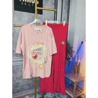 ราคา ชุดผู้หญิง ชุดเซ็ทพร้อมกางเกงสีชมพูกับเสื้อสีชมพูลูกไม้หัวใจสําหรับบ้านและออกไปข้างนอก สน235 (29624856776)