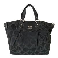 ราคา โค๊ช กระเป๋าถือผ้าสีดำ กระเป๋ามือสอง (44058596980)