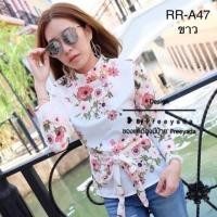 ราคา เสื้อแขนยาวลายดอก คอเต่า แต่งสายผูกโบว์ที่เอว ผ้าไหมอิตาลี่ ใส่สวยดูแพง ▶️อก 32”-36” ▶️ยาว 23” ▶️วงแขน 16” (955783837)