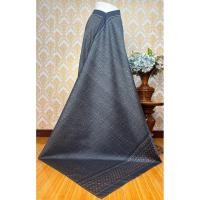 ราคา ผ้าไหมแท้ทอมือ งานโบราณ ทอ 3 ตะกอ ลายโบราณ โทนสีเทาออกคราม ผ้าไหมสุรินทร์ (42450605104)