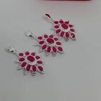 ราคา จี้เงินเเท้ ล้อมพลอย แดงทับทิม ล้อมเพชร พร้อมส่ง (29909736703)