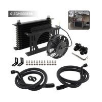 ราคา 13 แถว Oil Cooler Kit สําหรับ BMW E36 E46 M3 E90 E92 E93 135i 335i +7 พัดลมไฟฟ้า (43801930976)
