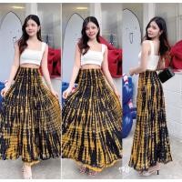 ราคา กระโปรงมัดย้อมเอวสม้อคผ้าต่อ 6 ชั้นผ้าสปัน ผ้านิ่มพริ้วใส่สบาย ชิวๆ ไปเที่ยว (27367457531)