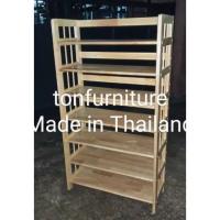 ราคา ชั้นวางรองเท้าไม้ยางพาราแบบ 7 ชั้น (3822392779)