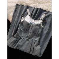 ราคา Hot Sale ชุดเท่ๆ เสื้อสายเดี่ยวปักตัณหาล้วนๆ เดรสยีนส์ กระโปรงเอี๊ยมผูกเอว ชุดสองชิ้นหวานเผ็ด (28920995678)