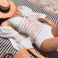 ราคา ชุดว่ายน้ำวันพีช ลูกไม้สีขาว (5043768518)