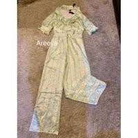 ราคา จั้มสูทขายาวสีเขียวเหลือง จั้มสูทน่ารัก ลายเลม่อน จั้มสูทงานป้ายAreeya-S (20775394196)