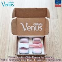 ราคา Gillette® Venus ComfortGlide Razors White Tea Scented Gel Bars, 1 Razor + 4 Blade Refills ยิลเลตต์ วีนัส ชุดมีดโกน (11877552686)