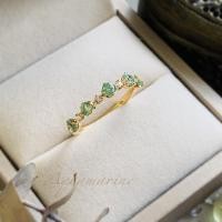 ราคา แหวนพลอยกรีนไคยาไนต์(Green Kyanite )สลับพลอยเพทายขาว (40273552985)