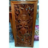 ราคา แผ่นแกะสลักเทวดา แขวนผนังโชว์ งานไม้สัก (8835790225)