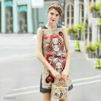 ราคา เดรสคอกลมแขนกุดลายไพ่ CL5448 (1250761009)