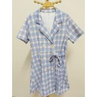 ราคา มือสอง.ชุดเดรสสูทลายสก็อต สีฟ้าพาสเทล สภาพนางฟ้า (4668918306)