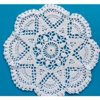 ราคา ดอยลี่ 9 นิ้ว/ผ้าปูโต๊ะ/งานถักโครเชต์/รองจาน/รองพาน/สีขาว (21790139707)