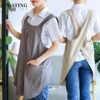 ราคา ราติน ผ้ากันเปื้อนข้ามกลับ,สีทึบผ้าฝ้ายผ้าลินินอบผ้ากันเปื้อนทําอาหาร,สร้างสรรค์แขนกุดระบายอากาศเสื้อผ้าทํางานอุปกรณ์ครัว (42474184871)