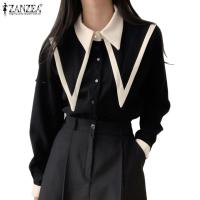 ราคา Celmia ZANZEA เสื้อเบลาส์ แขนยาว ทรงหลวม สไตล์เกาหลีวินเทจ สําหรับผู้หญิง (20056427089)